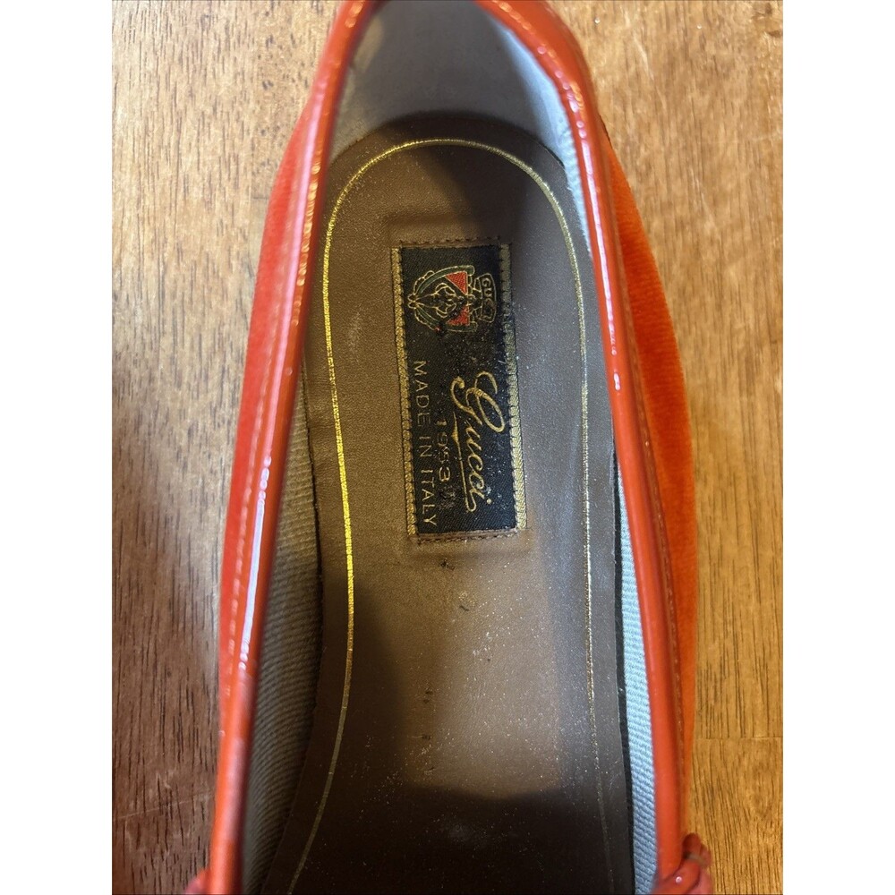 Vintage Gucci Loafer, Red, Velvet/Patent, Women’s Size 38 US 7 - Picture 6 of 11